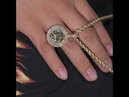 10k Yellow Gold Diamond Lion Head Pendant 0.79 ctw