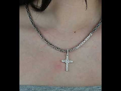 10K White Gold Diamond Cross Pendant 0.60 ctw