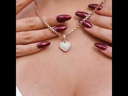 14k Rose Gold Diamond Heart Pendant 0.78 ctw