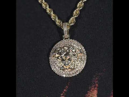 10k Yellow Gold Diamond Medusa Head Pendant 1.95 ctw