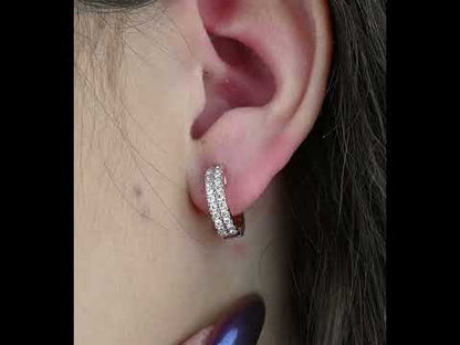 14k Solid Gold Diamond Hoop Earrings 1.5ctw