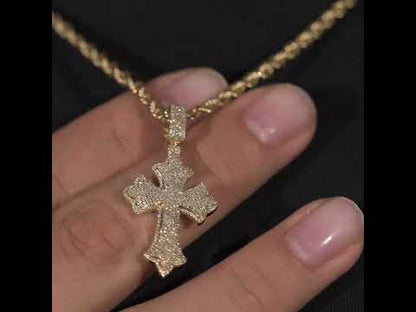 10k Yellow Gold Diamond Cross Pendant 0.52 ctw