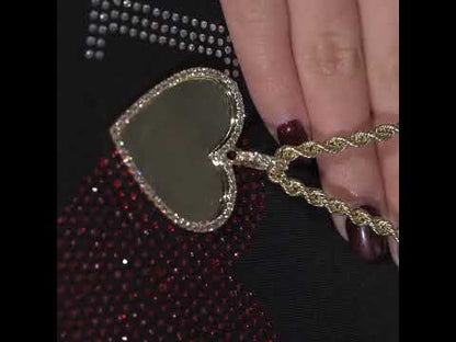 10k Yellow Gold Diamond Heart Memory Pendant