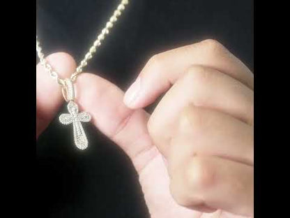 10k Yellow Gold Diamond Cross Pendant 0.72 ctw