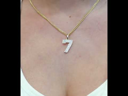 10k Yellow Gold Diamond Number 7 Pendant 0.28 ctw