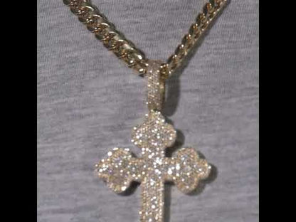 10k Yellow Gold Diamond Cross Pendant 1.52 ctw