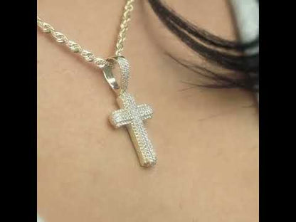 10k Yellow Gold Diamond Cross Pendant 0.76 ctw