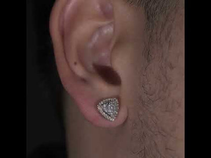 14k Rose Gold Diamond Triangle Shaped Earrings 0.47 ctw