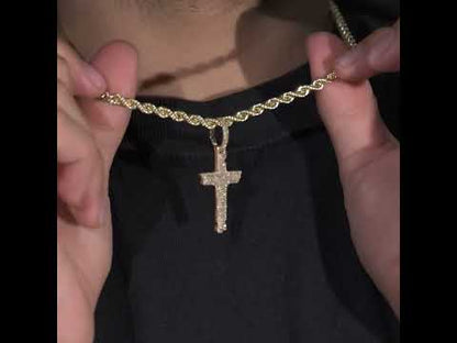 10k Yellow Gold Diamond Cross Pendant 0.64 ctw