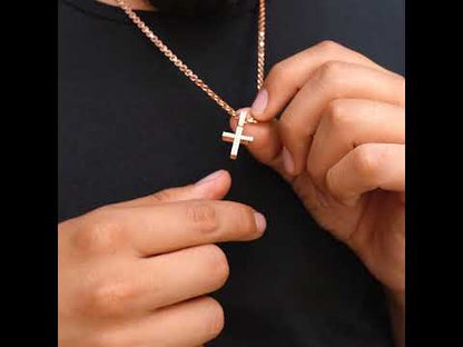 14K Rose Gold Diamond Cross Pendant 0.58 ctw