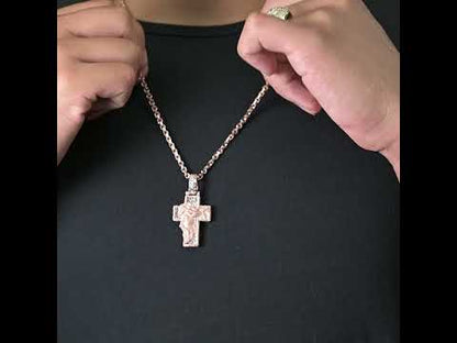 10k Rose Gold Diamond Baguette Jesus Head Pendant 1.02 ctw