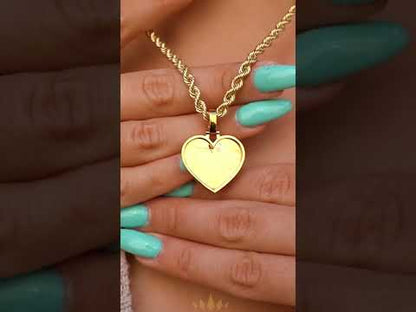10k Solid Gold Heart Picture Pendant