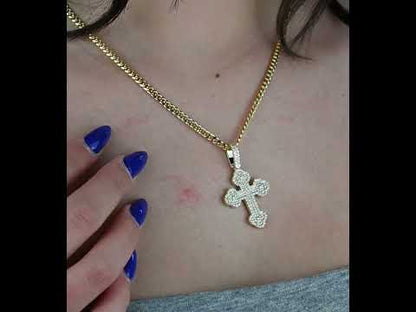 10K Yellow Gold Diamond Cross Pendant 1.54 ctw