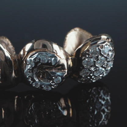 14K Yellow Gold Diamond THUG (Top) Grillz