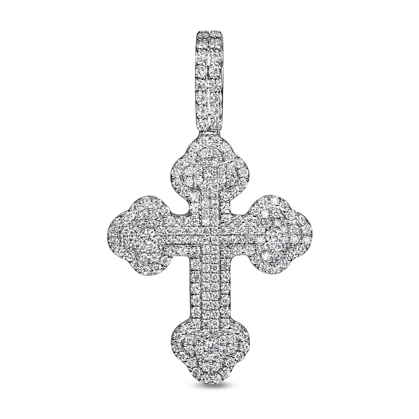 10K Solid Gold Diamond Cross Pendant 0.93ctw