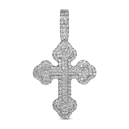 10K Solid Gold Diamond Cross Pendant 0.93ctw