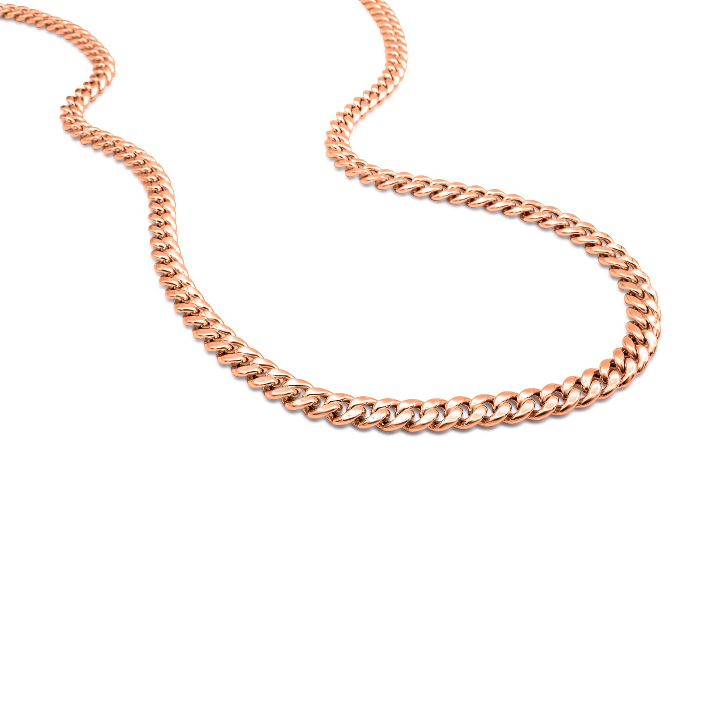 10K Hollow Rose Gold Cuban Chain 5.5mm