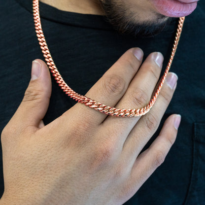 10K Hollow Rose Gold Cuban Chain 5.5mm
