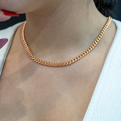 10K Hollow Rose Gold Cuban Chain 5.5mm