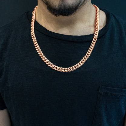 10K Hollow Rose Gold Cuban Chain 8.5mm