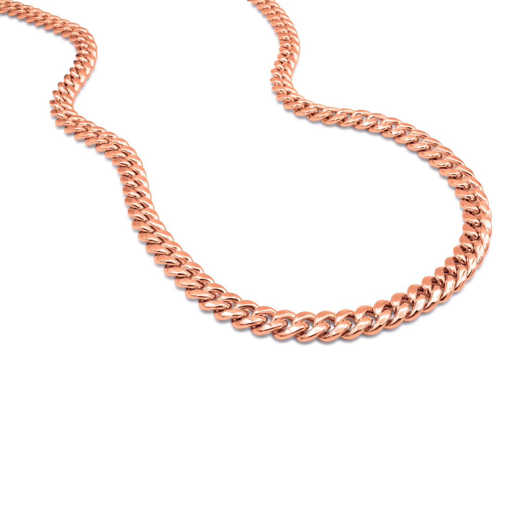 10K Hollow Rose Gold Cuban Chain 8.5mm 22 Inches (Standard) / White Gold - Nyc Luxury