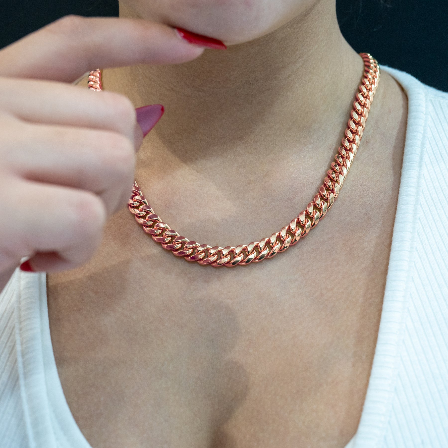 Havana Chain Necklace in 18ct Rose Gold