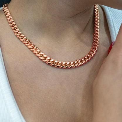 10K Hollow Rose Gold Cuban Chain 8.5mm