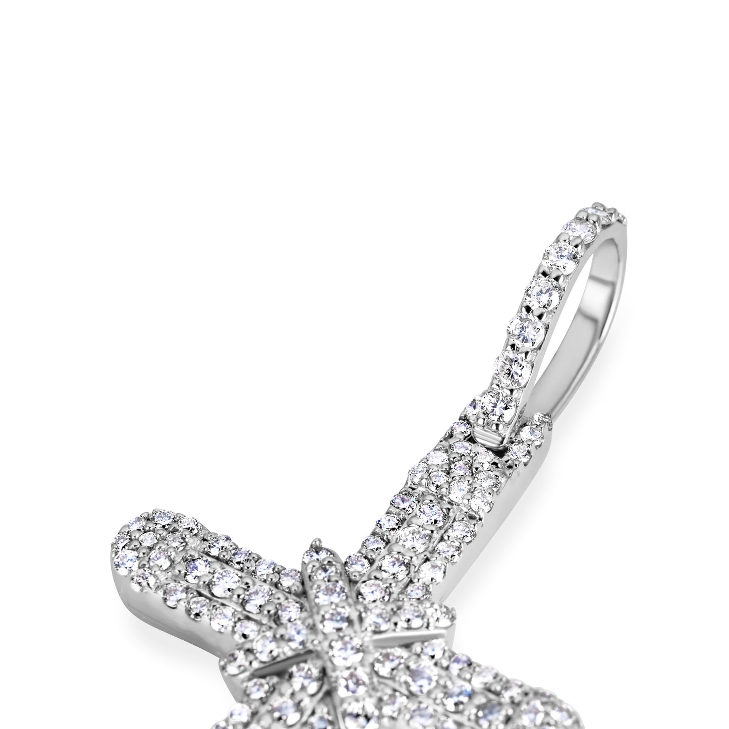 10K Solid Gold Diamond Cross Pendant 0.82ctw