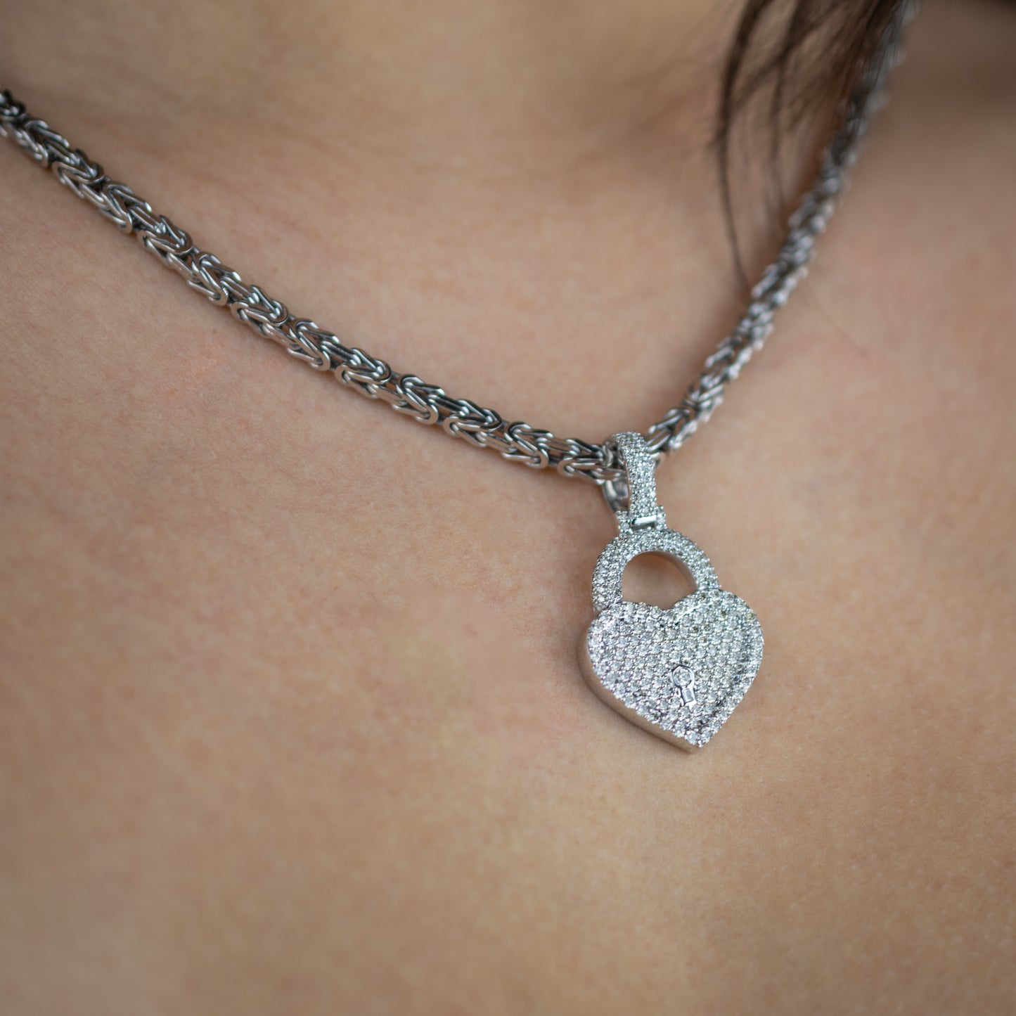 10K Solid Gold Diamond Heart Locket Pendant 1.56ctw