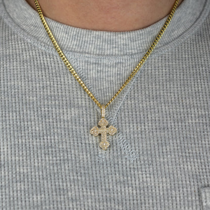 10K Solid Gold Diamond Cross Pendant 0.93ctw