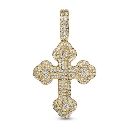 10K Yellow Gold Diamond Cross Pendant 0.93 ctw