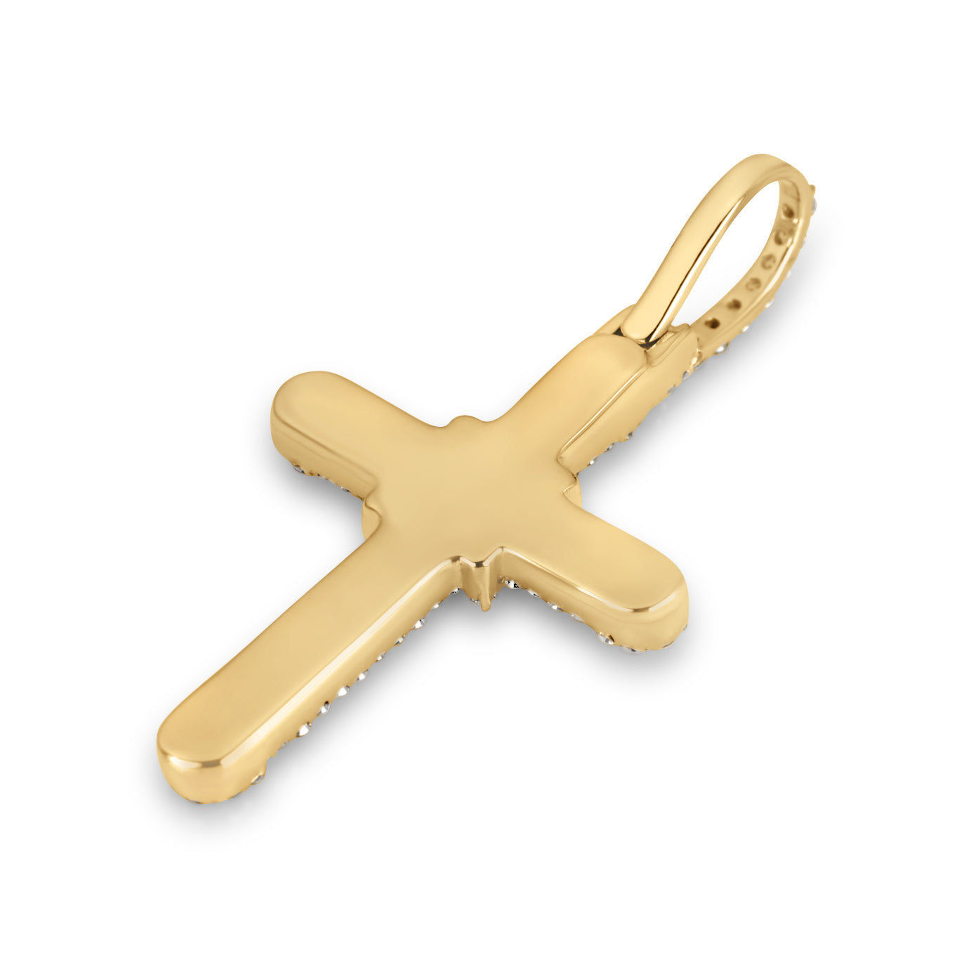 10K Solid Gold Diamond Cross Pendant 0.82ctw