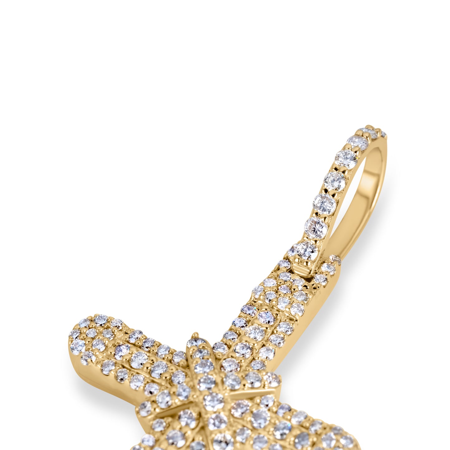 10K Solid Gold Diamond Cross Pendant 0.82ctw