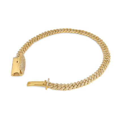 10K Yellow Gold Diamond Cuban Link Bracelet 6mm 2.59ctw
