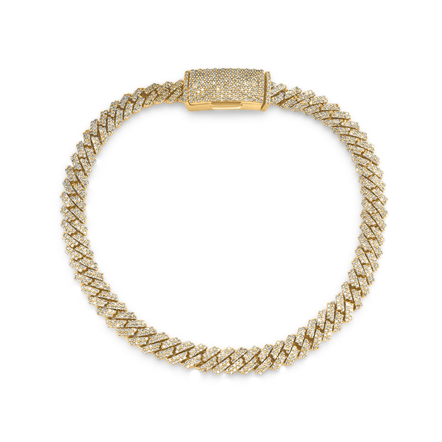 10K Yellow Gold Diamond Cuban Link Bracelet 6mm 2.59ctw
