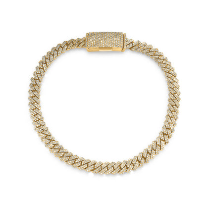 10K Yellow Gold Diamond Cuban Link Bracelet 6mm 2.59ctw