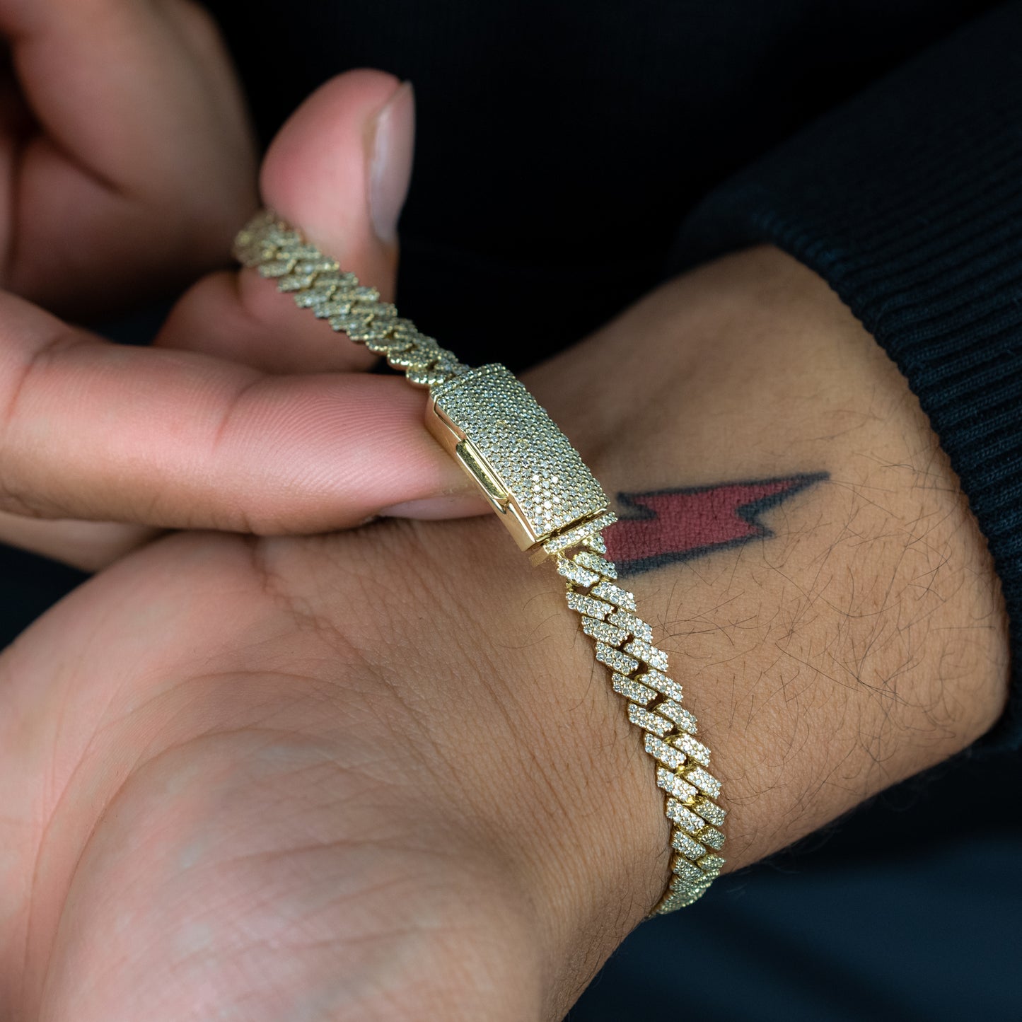 10K Yellow Gold Diamond Cuban Link Bracelet 6mm 2.59ctw
