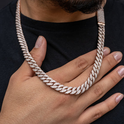 10k Rose Gold Diamond Cuban Chain 10mm 23.00 ctw