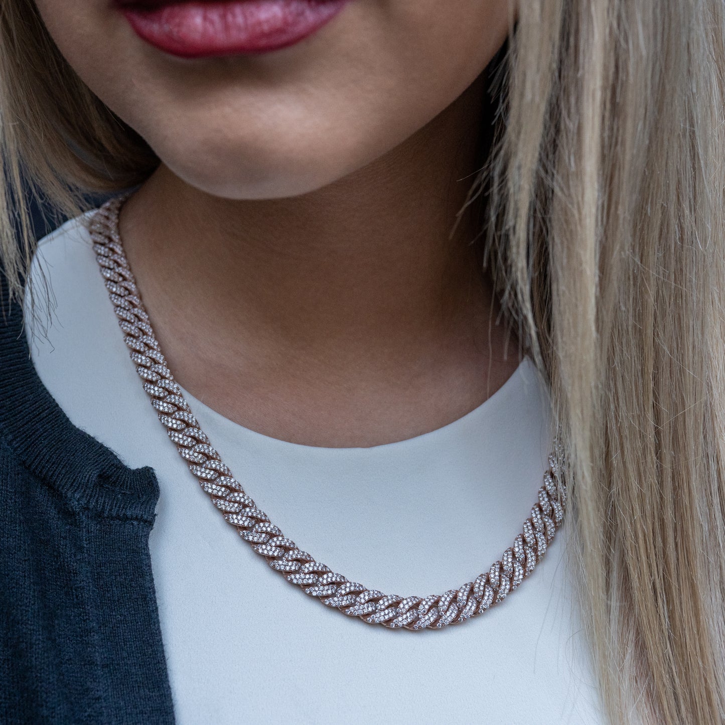 10k Rose Gold Diamond Cuban Chain 10mm 23.00 ctw