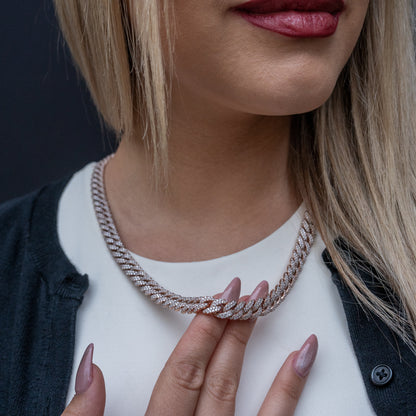10k Rose Gold Diamond Cuban Chain 10mm 23.00 ctw
