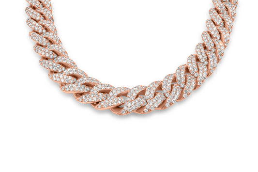 10k Rose Gold Diamond Cuban Chain 10mm 23 CTW