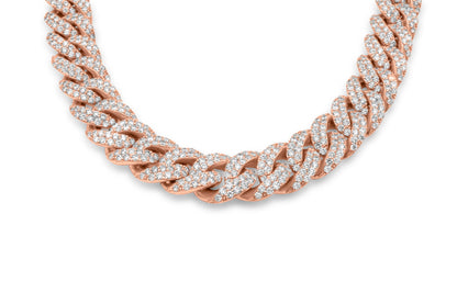 10k White Gold Diamond Cuban Chain 10mm 23 ctw