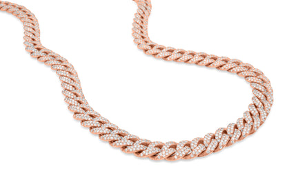 10k Rose Gold Diamond Cuban Chain 10mm 23.00 ctw