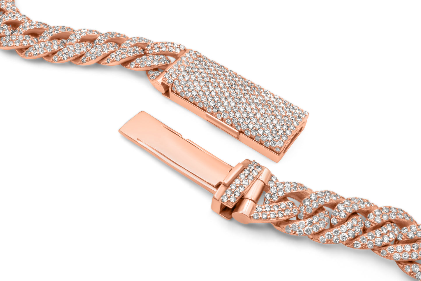 10k Rose Gold Diamond Cuban Chain 10mm 23.00 ctw
