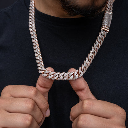 10k Rose Gold Diamond Cuban Chain 12mm 28 ctw