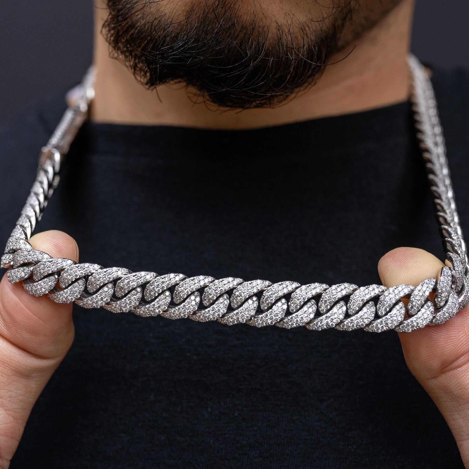 Diamond 24k White Gold Chain White Gold Rope Chain White Gold