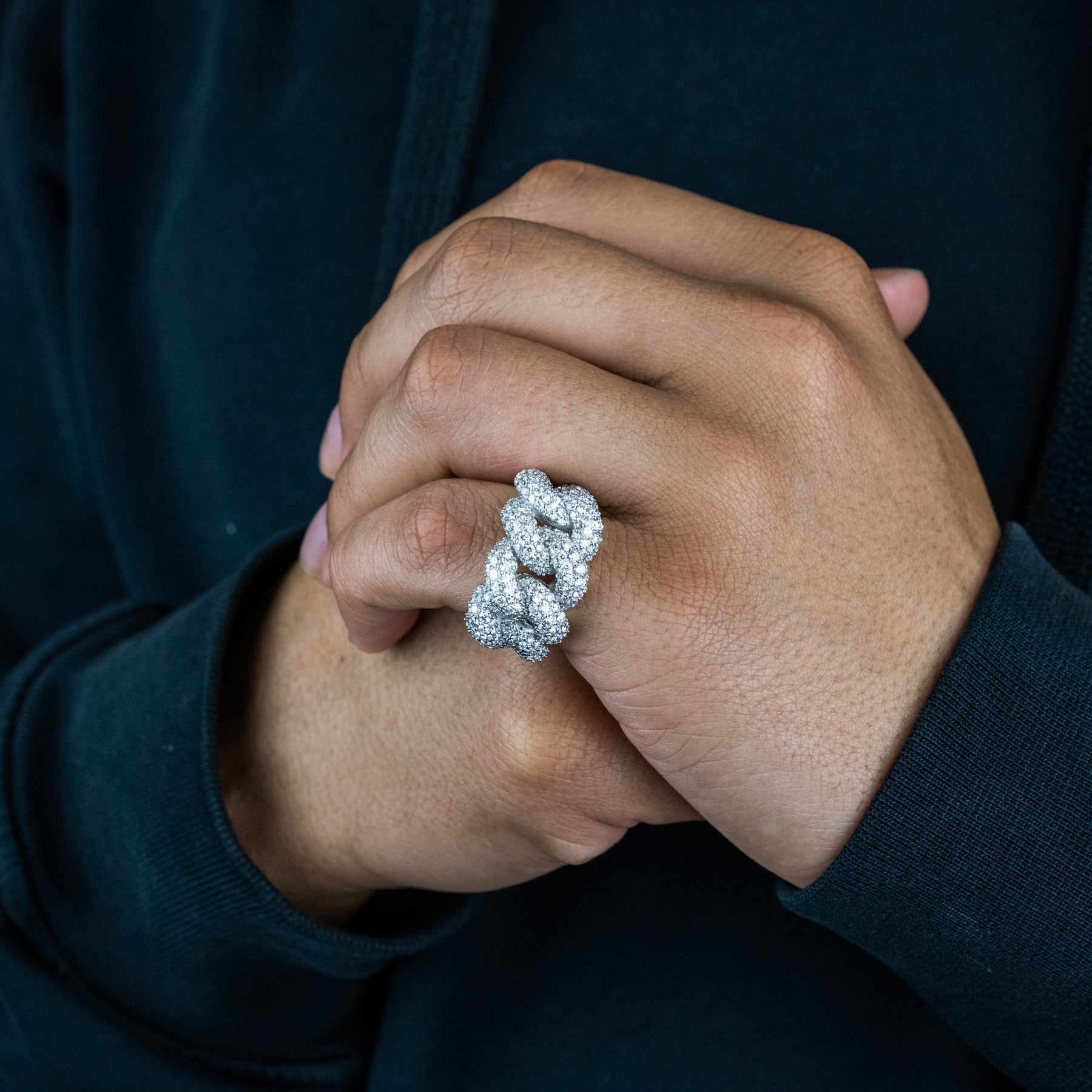 Mens diamond cuban link ring Clearance