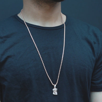 14K Rose Gold Jesus Diamond Pendant 0.43CTW
