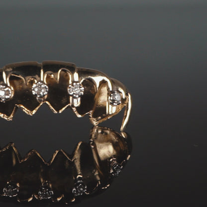 14K Yellow Gold 5-Diamond (Bottom) Grillz