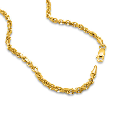 14K Yellow Solid Gold Cable Anchor Link Chain 4.56mm